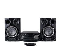 Roxel Road CD Player Mini Hi-Fi System, 100W Speakers, BT Streaming, USB MP3 Playback, FM Radio, CD/CD-R/RW Compatible, AUX-In, Headphone Socket, Remote Control, Carbon & Silver Finish (RCD-660)