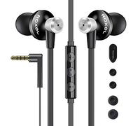 Roxel RX850 Noise Isolating Earphone with Mic and Remote Control, Powerful Bass, Replaceable Earbuds, In-Ear Headphones, Compatible with iPhone, iPad, MP3 Players, Android Devices