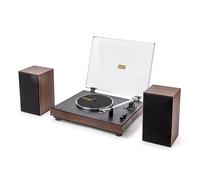 Roxel VRP-120 Turntable with Bookshelf Speakers, Vinyl Record Player with 2 Speed Belt Driver Turntable, BT Streaming, Magnetic Cartridge, Vinyl-to-MP3 Recording, Walnut