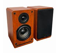 Roxel Wired Passive Bookshelf Speaker, Wood Effect Cabinet with 4 inch Enhanced Carbon Fibre Woofer, 1Inch Silk Dome Tweeter, Detailed and Refined Sound, Deep Bass 150W RMS (Cherry Wood)