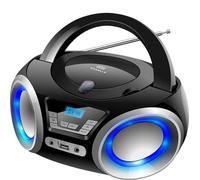 Roxelle CD-300 Portable CD Player with BT Streaming, FM Radio, USB MP3 Playback, AUX Input, Vibrant RGB Lighting, Dual Power (AC/Battery), LCD Display, Headphone socket