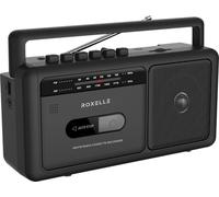 Roxelle Portable AM/FM Radio Cassette Recorder | Retro Boombox with BT Streaming, USB Playback & Recording, Earphone Jack, Dual Power (AC or Battery), Auto-Stop Cassette Deck, TAP-10