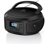 Roxelle Portable CD Player with Bluetooth, USB MP3 Playback, FM Radio, AUX In, Earphone Jack, LCD Display, Dual Power (AC/Battery), Repeat & Random Play, Lightweight Boombox Design, CD-200