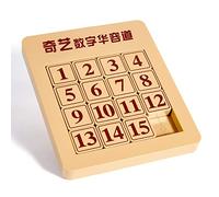 ROXENDA Klotski Puzzle, 4x4 Sliding Block Magnetic Klotski Puzzle Educational Toy Math - Intelligence Number Logic Game Brain Teaser Toy for Kids (4x4)