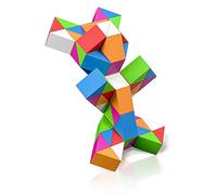 ROXENDA Magic Snake Cube Twist Puzzle - 3D Puzzles Games Fidget Toy Christmas Stocking Fillers for Kids and Adults - 1 Pack (Rainbow)