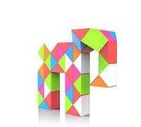 ROXENDA Magic Snake Cube with 48 Segments,Twist 3D Puzzles Games Fidget Toy Christmas Stocking Fillers for Kids and Adults - 1 Pack (Rainbow)