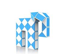 ROXENDA Magic Snake with 48 Segments, Magic Cube Twist Puzzle - 3D Puzzles Games Fidget Snake Toy Christmas Stocking Fillers for Kids and Adults - 1 Pack (Blue)