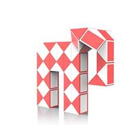 ROXENDA Magic Snake with 48 Segments, Magic Cube Twist Puzzle - 3D Puzzles Games Fidget Snake Toy Christmas Stocking Fillers for Kids and Adults - 1 Pack (Red)