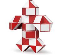 ROXENDA Magic Snake with 60 Segments, Magic Cube Twist Puzzle - 3D Puzzles Games Fidget Snake Toy Christmas Stocking Fillers for Kids and Adults - 1 Pack (Red)