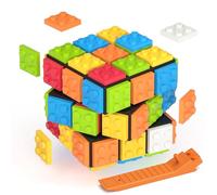 Roxenda Speed Cube 3x3, Creative Building Blocks for Fun Magic 3D Fast Cube Brain Teaser for Kid & Adult Playing(Black)