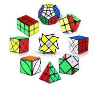 ROXENDA Speed Cube Set, 2X2 3X3 2X3 Skewb Axis Windmill Fisher Dodecahedron Pyramid Ivy Speed Cubes Smooth Fast Cube Puzzles Collection, 10 Pack