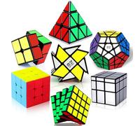 ROXENDA Speed Cube Set, 2x2 3x3 4x4 Pyramid Dodecahedron Windmill Mirror Cubes Collection for Kids & Adults [7 Pack]