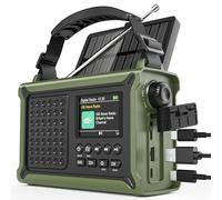 Roxicosly DAB+/DAB/FM Solar Wind Up Radio with 12000mAh Rechargeable Battery, Bluetooth5.0, 2.4" Large Colour Display, Dual USB Chargers, 5W Torch,120db SOS, Dual Alarms for Survival Outdoor