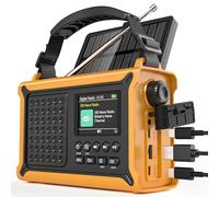 Roxicosly DAB+/DAB/FM Solar Wind Up Radio with 80 Presets,12000mAh Battery, 8500mm² Solar Panel, 650mA Hand Crank,120dB SOS, USB A & C Outputs, Torch& Reading Lamp, Bluethooth5.0 for Camping Home
