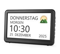 Roxicosly Digital Calendar, Electronic Day Date Alarm Clock, 20 Custom Reminders, 12 Themes, 10 Level Dimmer, 7 Inches, Dementia Clock for Seniors