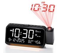 Roxicosly Projection Alarm Clock for Bedroom Ceiling, 118 dB Super Loud for Heavy Sleepers, Dual Alarm with Weekday/Weekend, Adjustable Volume, 6.7" Large Digital Dimmable Display, Easy to Read