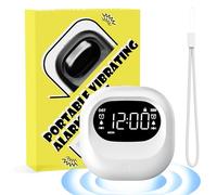 Roxicosly Vibrating Alarm Clock, Digital Loud Alarm Clock for Deep Sleepers, Small Travel Alarm Clock with 3 Vibration Alarms, 2 Alarm Times, Snooze, DST, USB-C Input, Weekday/Weekend for Hard of