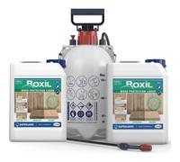 Roxil Wood Waterproofing Liquid 10 Litres & Sprayer - 10 Year Outdoor, Preserver and Sealer