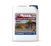 (5L, Chestnut) Roxil Wood Stain Preserver - Fast-Drying Satin Finish for Decking, Fence, Shed, Furniture. Up to 5 Year Protection for Indoor & Outdoor