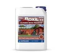 Roxil Wood Stain Preserver 5 Litre (Red Cedar) Fast-Drying Satin Finish for Decking, Fence, Shed, Furniture. Up to 5 Year Protection for Indoor & Outdoor