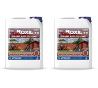 Roxil Wood Stain Preserver 5 Litre (Red Cedar) Fast-Drying Satin Finish for Decking, Fence, Shed, Furniture. Up to 5 Year Protection for Indoor & Outdoor (Pack of 2)