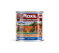 Roxil Wood Stain Preserver (Autumn Gold,1 Litre) - Fast-Drying Satin Finish for Decking, Fence, Shed, Furniture. 5 Year Waterproofing Protection for Indoor & Outdoor