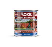 Roxil Wood Stain Preserver (Red Cedar, 1 Litre) - Fast-Drying Satin Finish for Decking, Fence, Shed, Furniture. Up to 5 Year Protection for Indoor & Outdoor