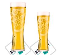 Roxley 1 x Peroni Pint Glass and 1 x Peroni Half Pint Glass Combo Pack | 56cl Glass & 28cl | Also Comes with 2 Branded Beer Mats