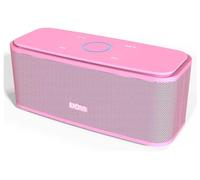 RoxleyLtd DOSS SoundBox Sound and Bass Touch Portable Wireless Speaker with 12W HD Touch Control Handsfree IPX5 Waterproof 20H Playtime Bluetooth 5.0 Speaker for Home Outdoor Travel-Black (Pink)