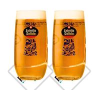 RoxleyLtd Roxley 2 X NUCLEATED Estrella Galicia Pint Glass Lager Beer 56cl