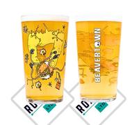 RoxleyLtd Roxley Beavertown Nanobot Pint Glass X2 Glasses Also Comes with 2 Branded Beer Mats