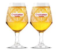 RoxleyLtd Roxley | Cruzcampo Pint Beer Lager Glass Glasses X2 | Lager Beer 56Cl Size Glass Man Cave | Made in UK
