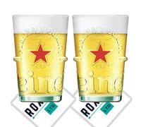RoxleyLtd Roxley Heineken Silver Pint Glass X2 Lager Beer Glasses 2023 Edition