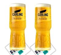 RoxleyLtd Roxley X2 Carling Pint Glass Glasses Also Comes with 2 Branded Beer Mats