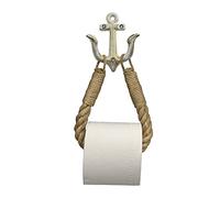 ROXLLGJC Nautical Rope Toilet Paper Holder Coastal Towel Holder with Metal Hook for Bathroom Decor (White)