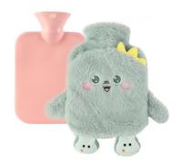 RoxNvm Hot Water Bottle, 1L Hot Water Bottle with Cover, Leakproof Hot Water Bag with Hand Pocket, Luxury Plush Soft Small Hot Water Bottles for Adults Women Men Shoulder Hand Back Legs (A)