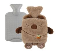 RoxNvm Hot Water Bottle, 1L Hot Water Bottle with Cover, Leakproof Hot Water Bag with Hand Pocket, Luxury Cosy Furry Soft Small Hot Water Bottles for Adults Women Men Shoulder Hand Back Legs (E)
