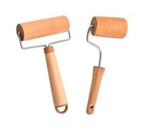 RoxNvm Rolling Pin, 2 Pieces Wooden Dough Roller with Hanging Hole, Different Sizes Dough Roller, Wooden Rolling Pin, Suitable for Rolling Dough, Pastas, Pizza, Desserts and Dumpling Skins (B)