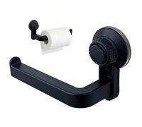 RoxNvm Self Adhesive Toilet Paper Holder, Paper Roll Holder, Wall Mounted Paper Holder Stick on Wall Without Drilling, Strong Adhesiveness, Waterproof, for Bathroom Kitchen (Black)