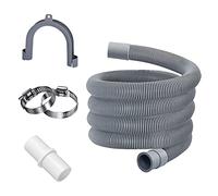 RoxNvm Washing Machine Hose, Washing Machine Drain Hose Extension, Washing Machine Waste Pipe with Double Head Connector and Fixings for Washing Machine, Dishwasher and Other Applications (2 m)
