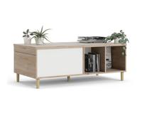 roxo wooden coffee table with sliding top in oak and white