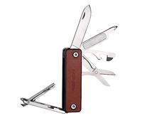 ROXON M4 10 in 1 Portable Nail Clipper Multi Tool with Leather,Utility Tool with Safety Lockable Small Knife,Scissors,File,Bottle Opener,Screwdriver,Personal Care Gadgets and Useful Gift for All