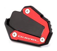 ROXTAN Side Stands Diavel For Ducati Diavel 1260 Diavel1260 2019 2020 Motorcycle CNC Kickstand Foot Side Stand Extension Pad Support Plate (Color : BLACK RED A)
