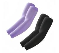 ROXUN 2 Pairs Arm Sleeves Gaming UV Sun Protection Compression Volleyball Sleeve for Men/Women Black+Purple