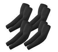 ROXUN 4 Pairs Arm Sleeves Gaming UV Sun Protection Compression Volleyball Sleeve for Men/Women 4 Black