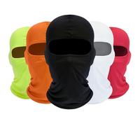 ROXUN Balaclava Ski Mask, 5 Pack Neck Gaiter Motorcycle Scarf Summer Cooling UV Protector Men/Women, Black+white+red+orange+fluorescent, One size