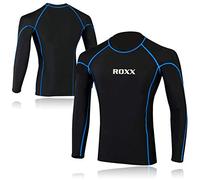 ROXX Men's Compression Armour Base Layer Top, Full Sleeve Lightweight Gym, Sports Shirt - Athletic Workout Top - Quick Dry and Moisture Wicking Shirts (Blue, Small)