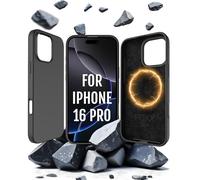 Roxx Silicone Case | Like The Original | Compatible with iPhone 16 Pro | MagSafe Compatible | Award-Winning | Durable Hardcase with Soft Microfiber Interior | Screen & Camera Protection Black