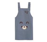 ROXXR Cute Bear Apron Kitchen Apron Bib Apron Cooking Apron BBQ Apron for Chefs Operations, blue, M