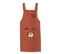 ROXXR Cute Bear Apron Kitchen Apron Bib Apron Cooking Apron BBQ Apron for Chefs Operations Orange, orange